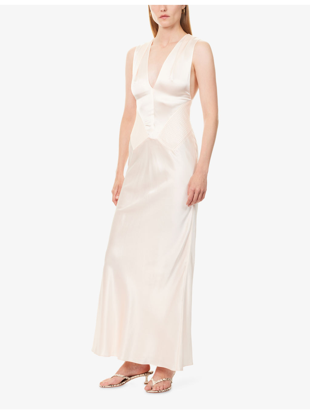 Alix V-Neck Silk Gown - 3