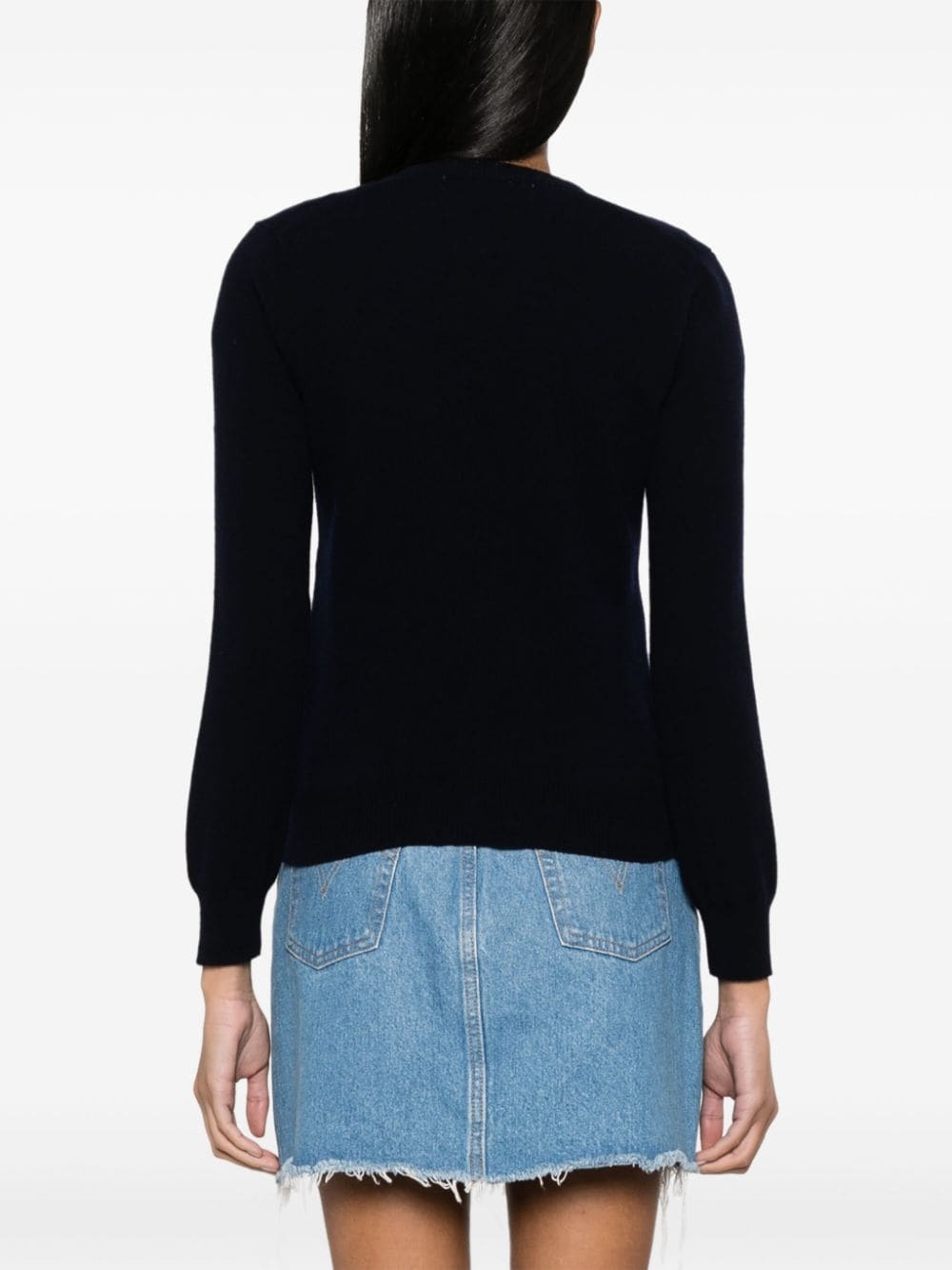 heart-patch V-neck wool jumper - 4