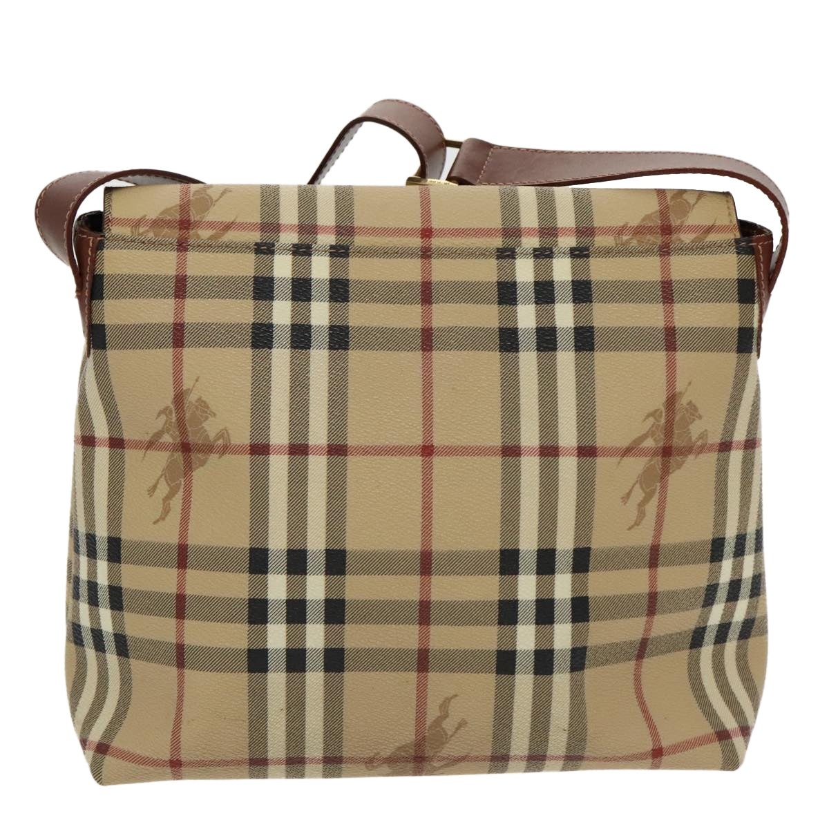 Burberry Nova Check Shoulder Bag Pvc Leather Beige - 2