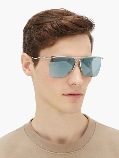 BALENCIAGA Curve reflective navigator metal sunglasses outlook