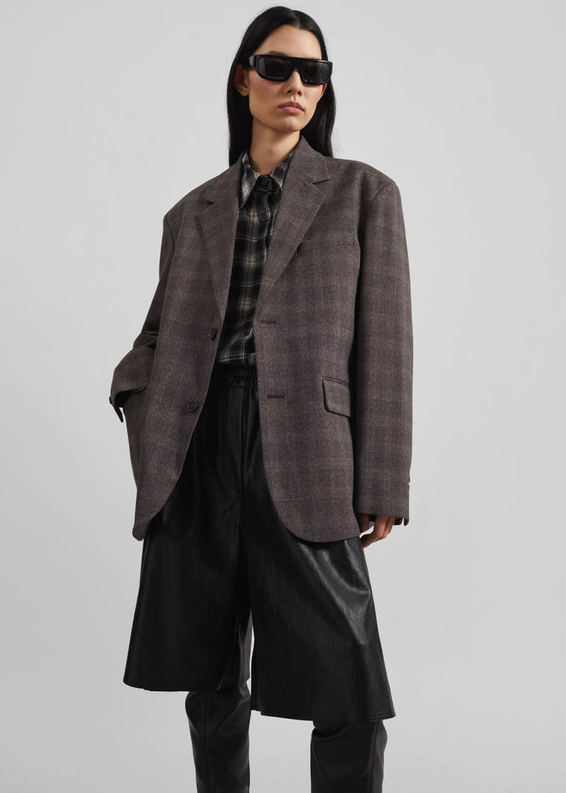 Ellory Padded Blazer - Brown Glen Plaid 5