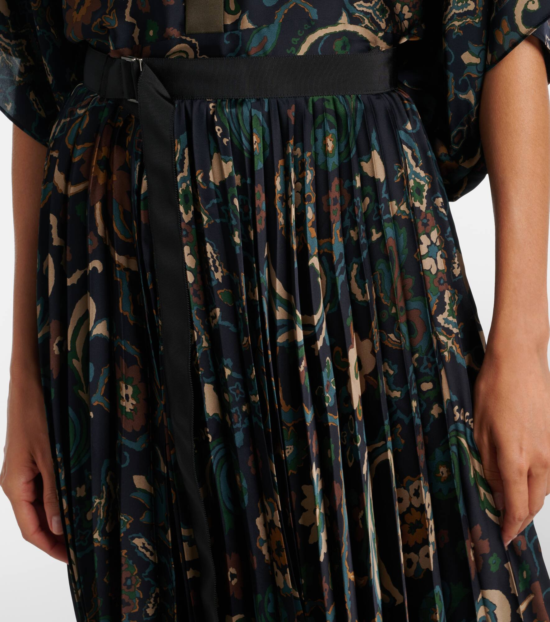 Floral pleated midi skirt - 4