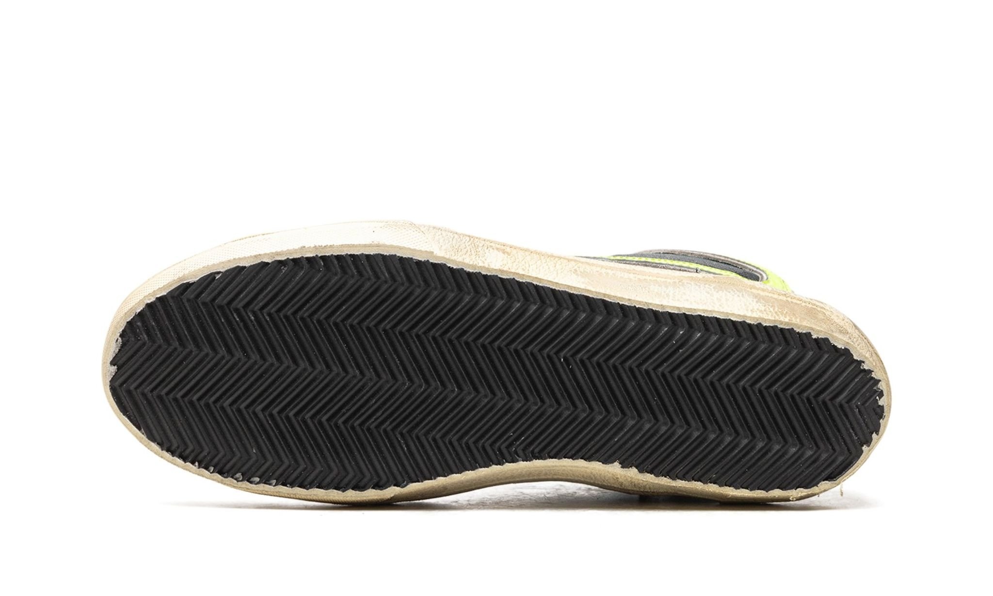 SLIDE CANVAS UPPER SUEDE AND GABARDINE TOE NYLON TONGUE LEATHER STAR AND WAVE "BLACK GREEN ICE YELLO - 5