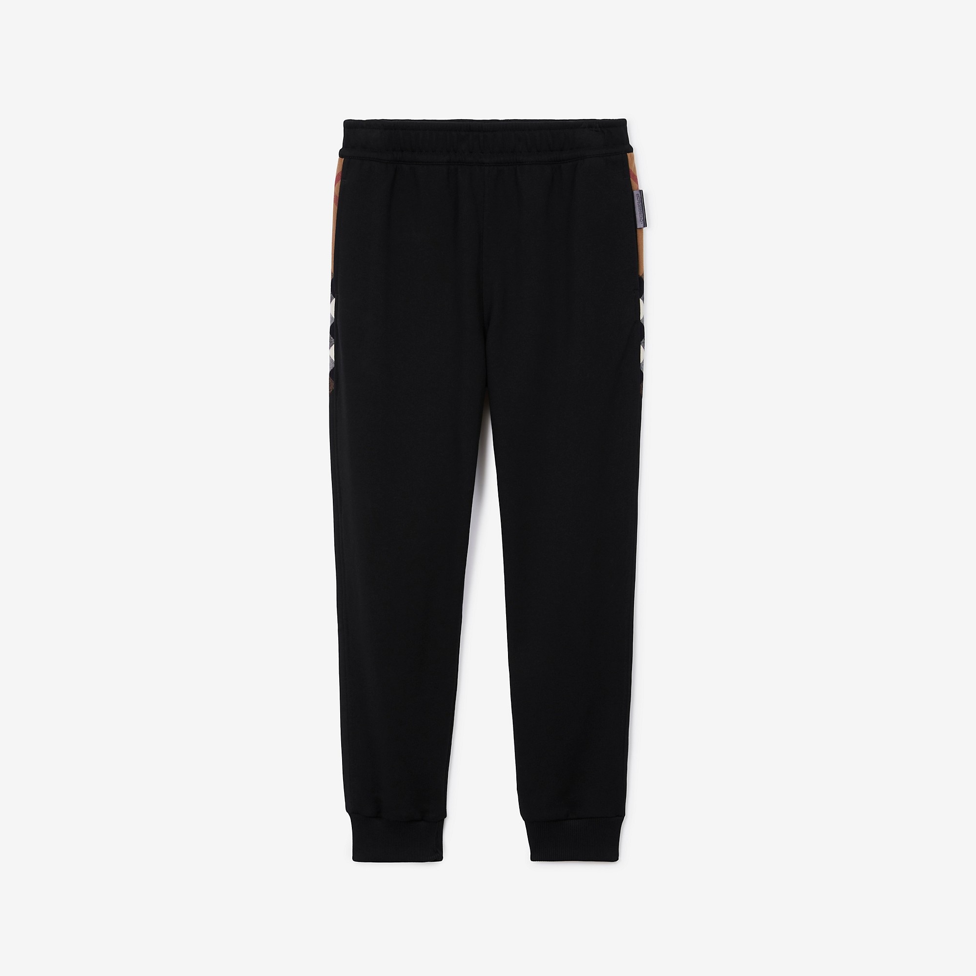 Check Panel Cotton Jogging Pants - 1