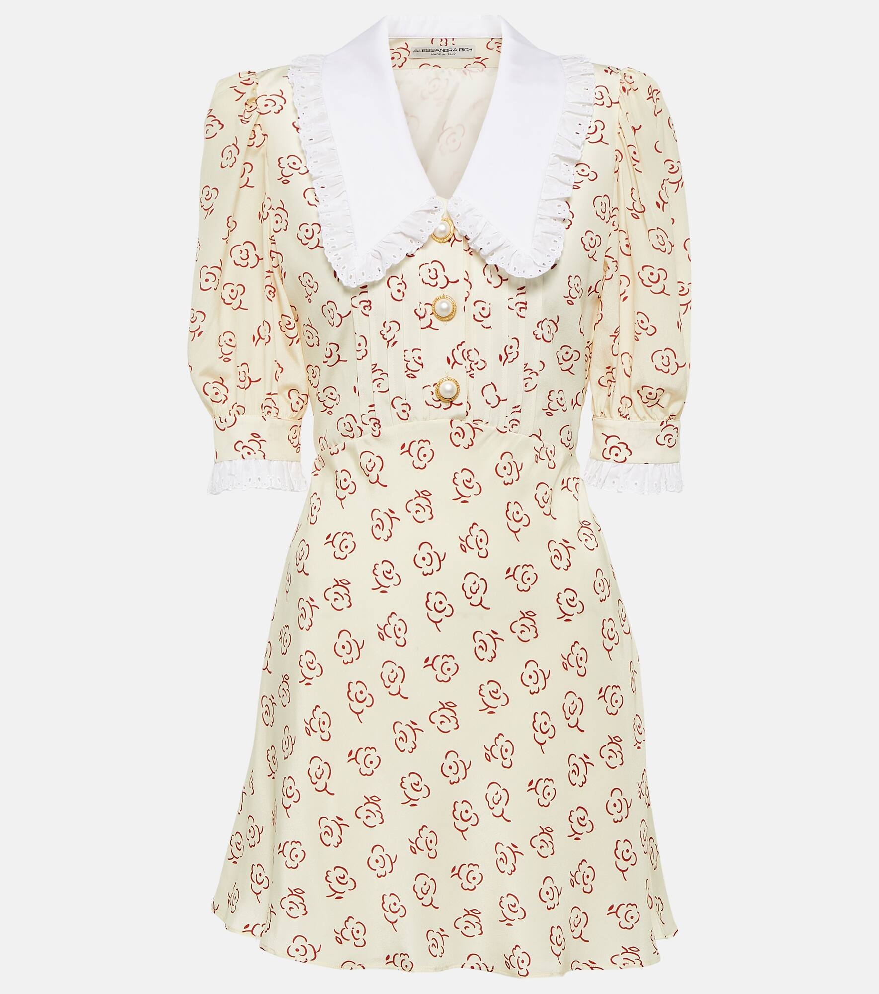 Floral printed silk minidress - 1