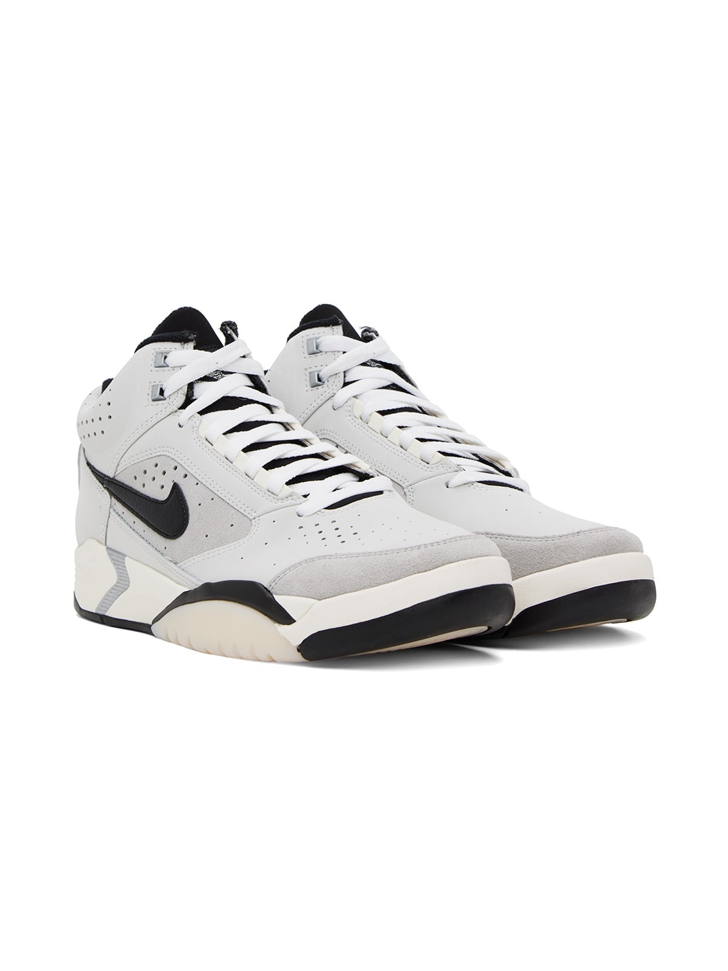 Gray Air Flight Lite Mid Sneakers - 4