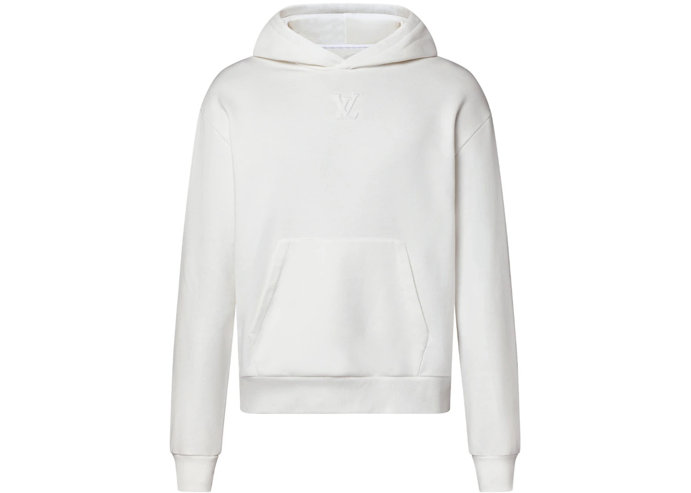Louis Vuitton LV Embossed Cotton Hoodie Milky White - 1