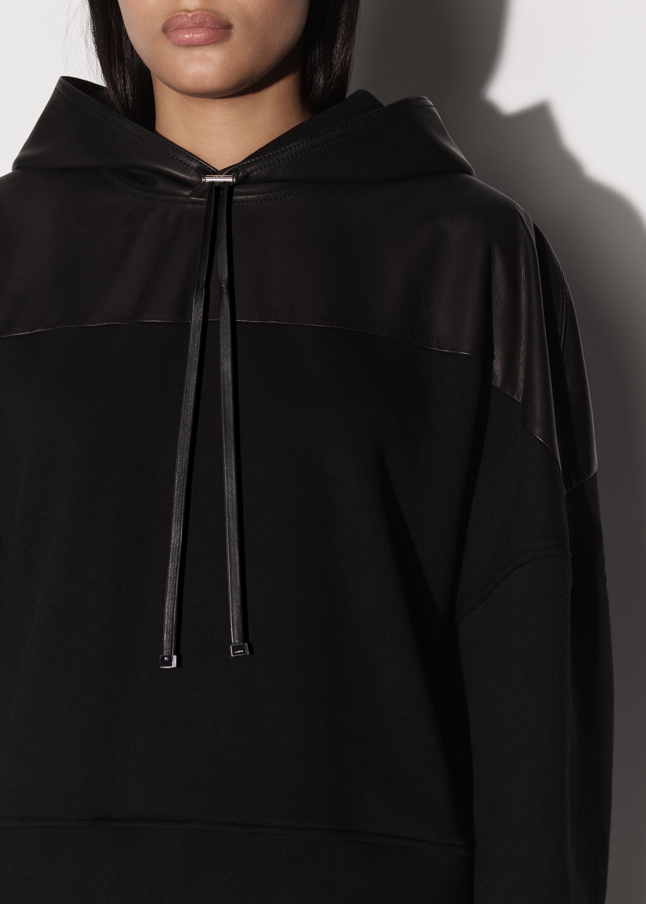 LEATHER HYBRID HOODIE - 6