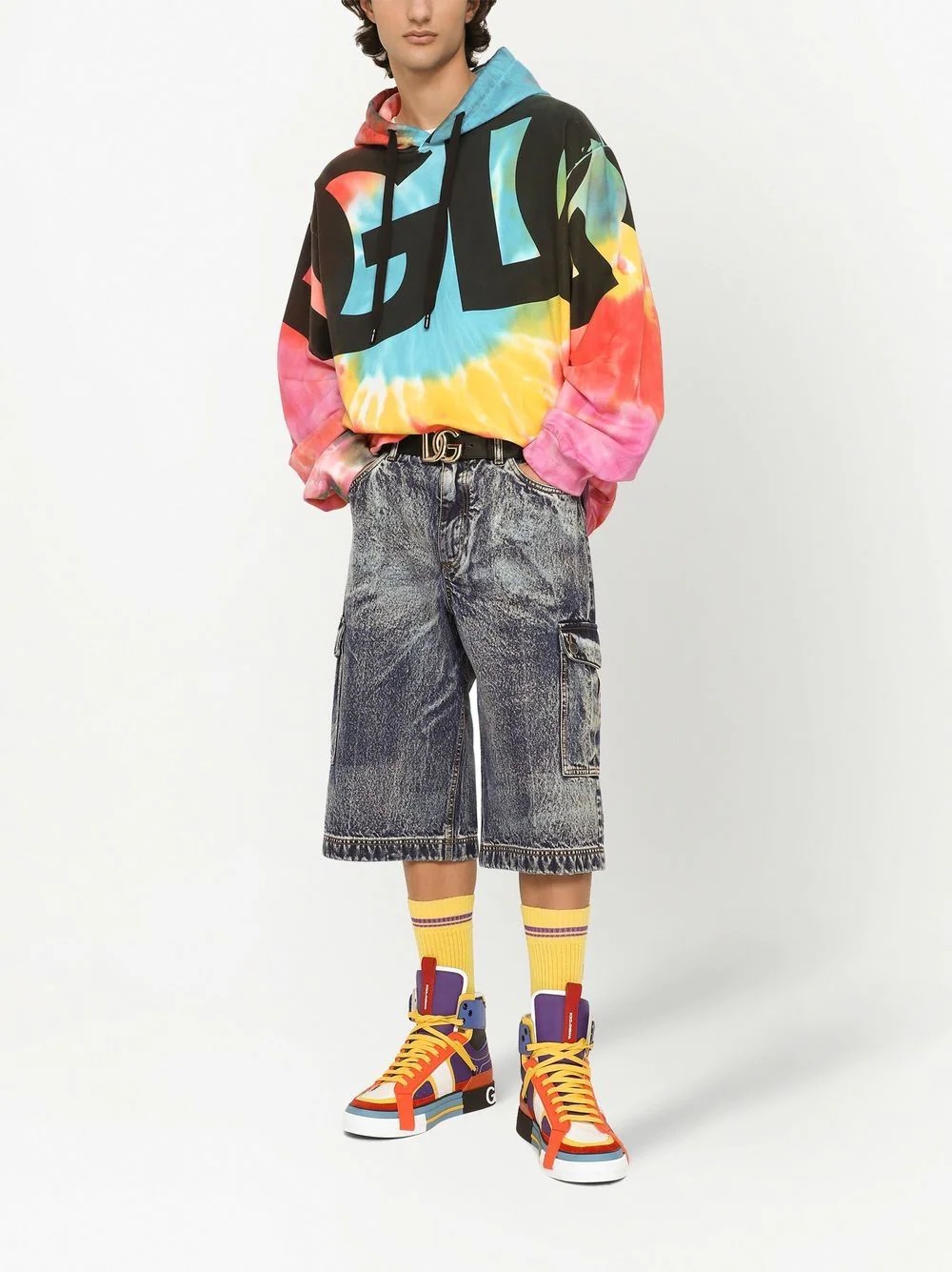 tie-dye logo-print hoodie - 3