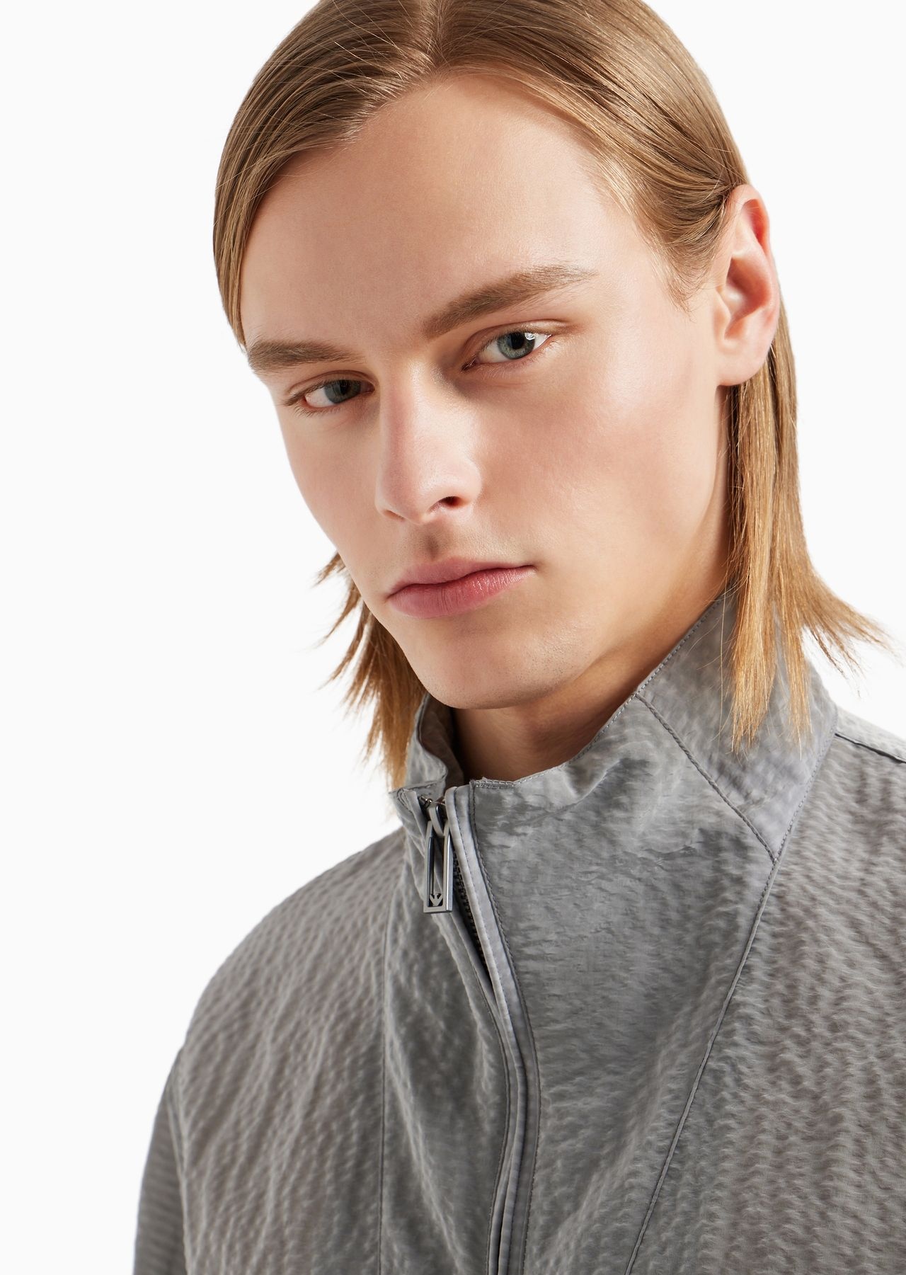 Light nylon seersucker blouson - 5