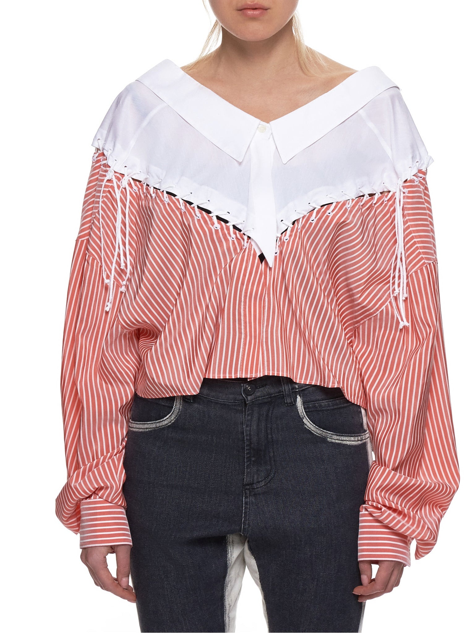 Lace Up Stripe Top - 1