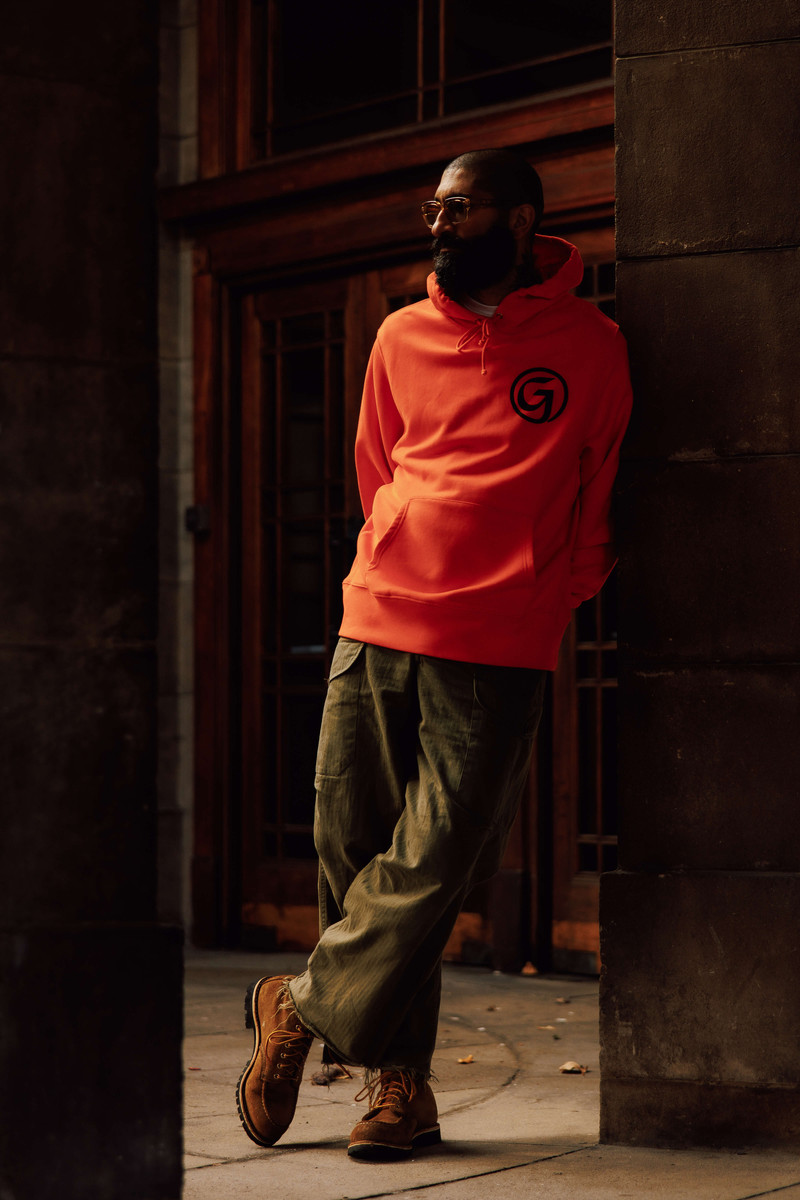 Unisex 'G' Print Hoodie Orange 3
