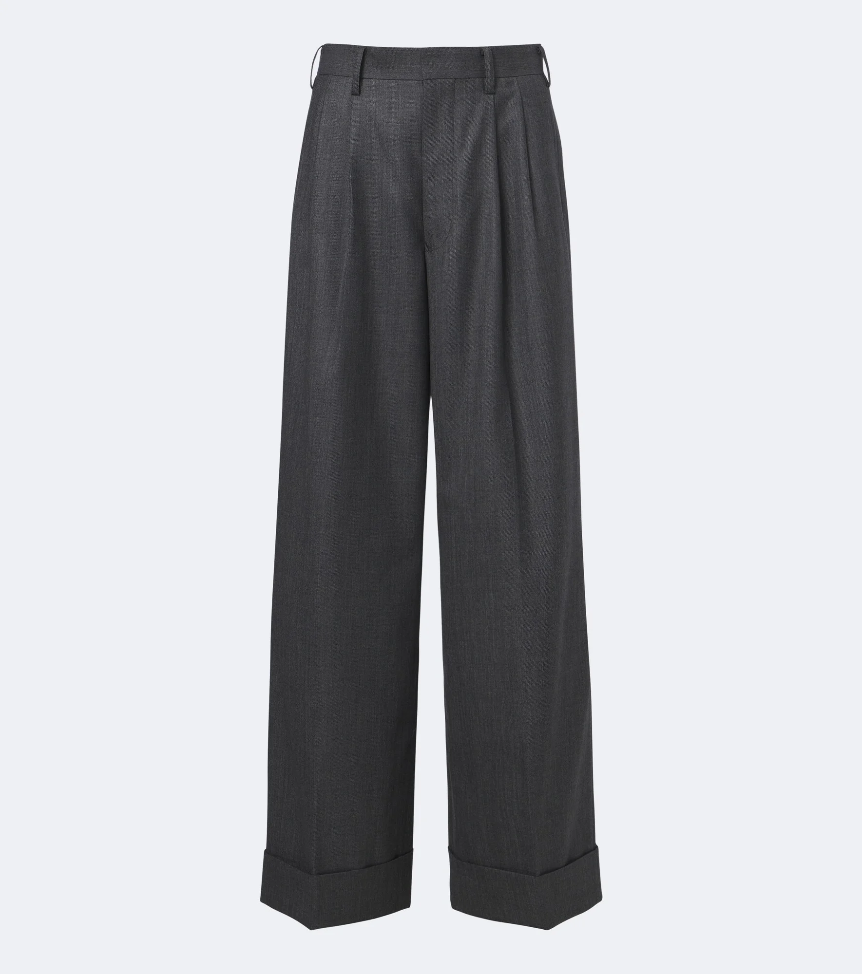 Pleated wool wide-leg pants - 1