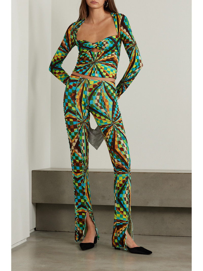 SIEDRÉS Mult Printed Stretch-jersey Flared Pants outlook