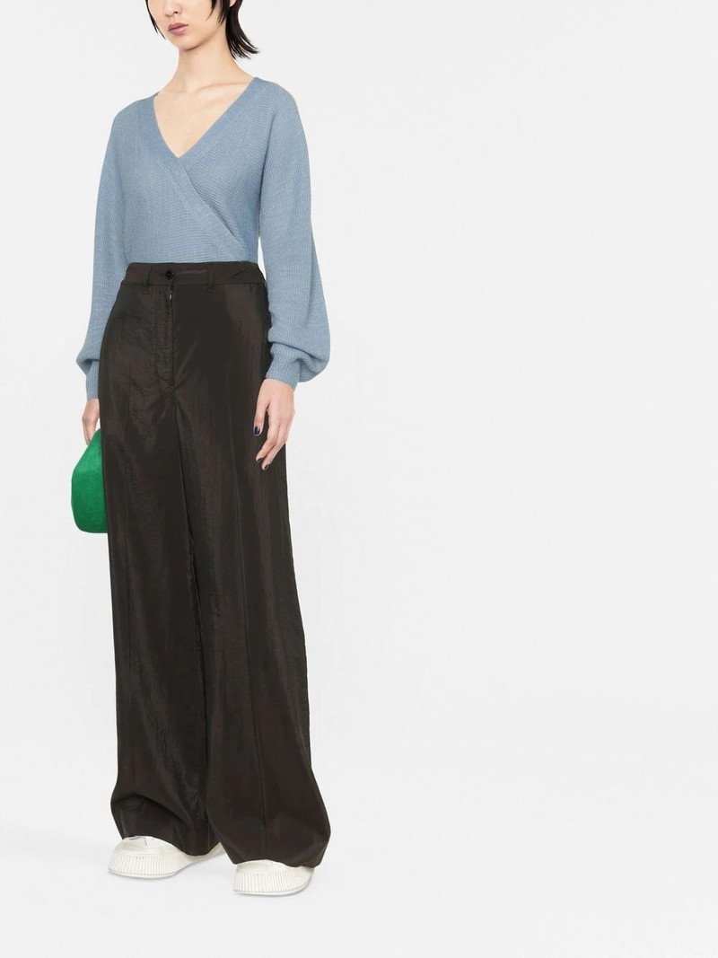 Vince Wrap-effect ribbed-knit sweater outlook