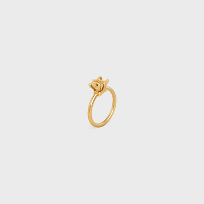 CELINE Triomphe Solitaire Ring in Brass with Gold Finish outlook
