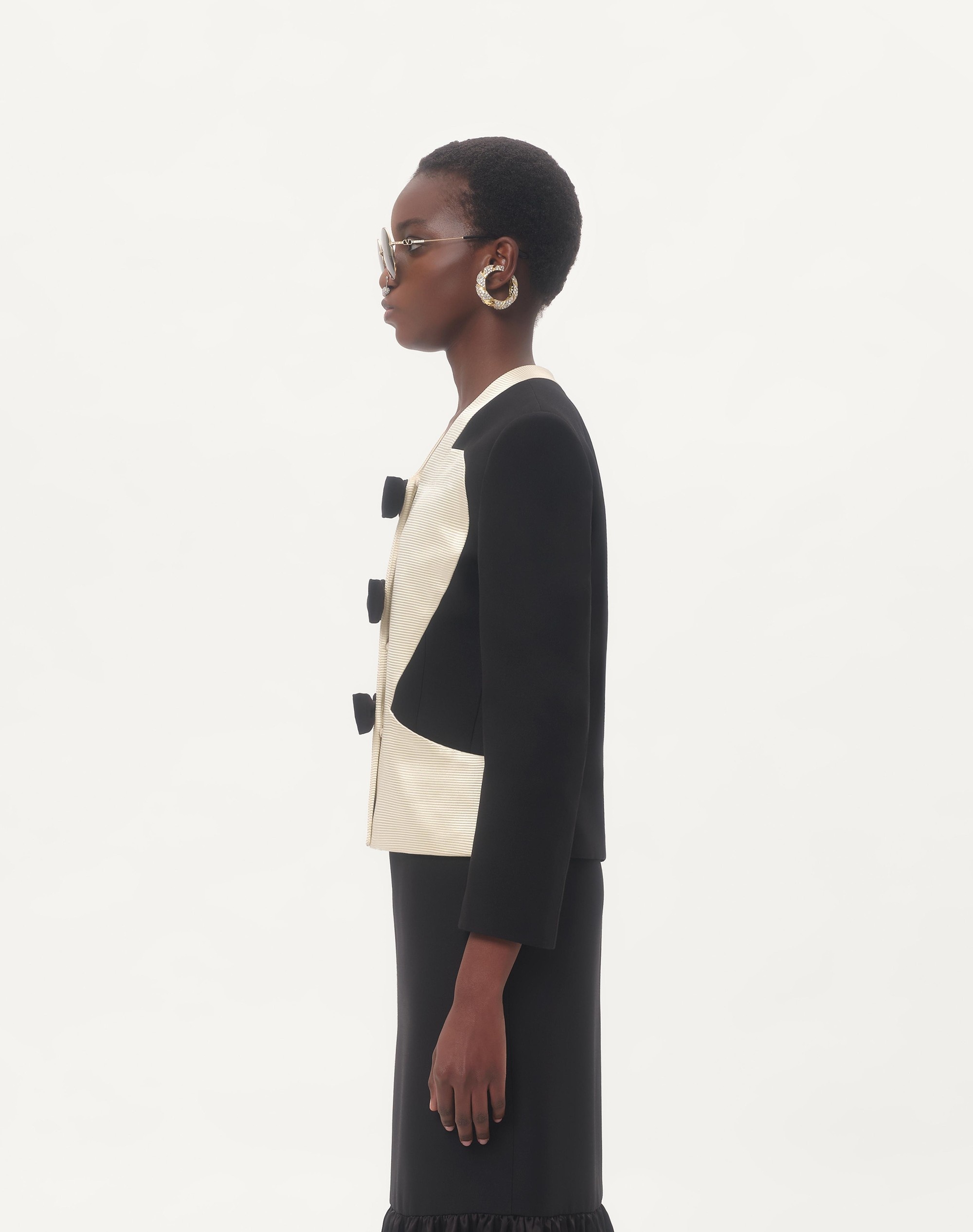 CREPE COUTURE JACKET WITH BOWS - 7