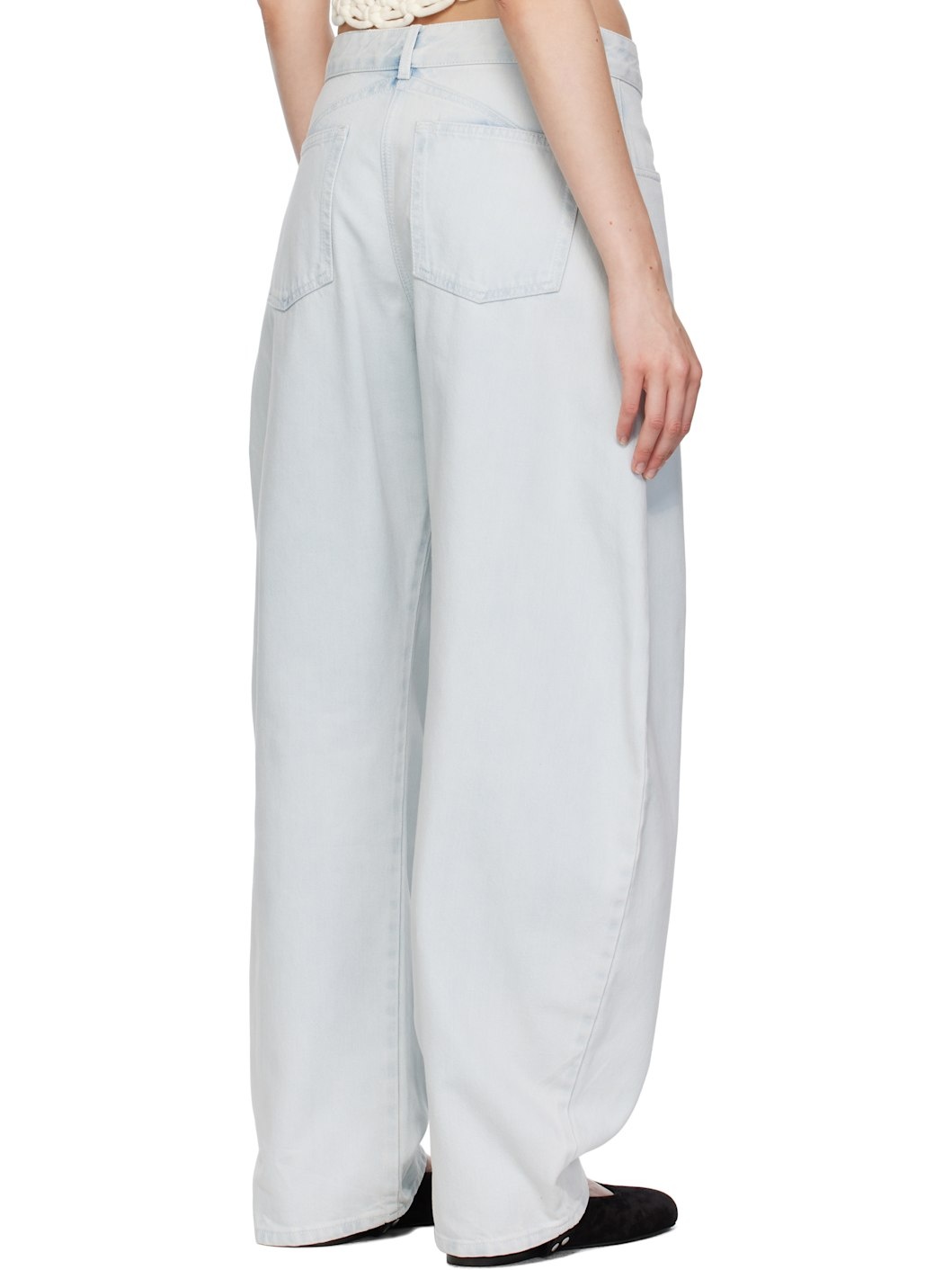 Blue Low Waist Round Jeans - 3