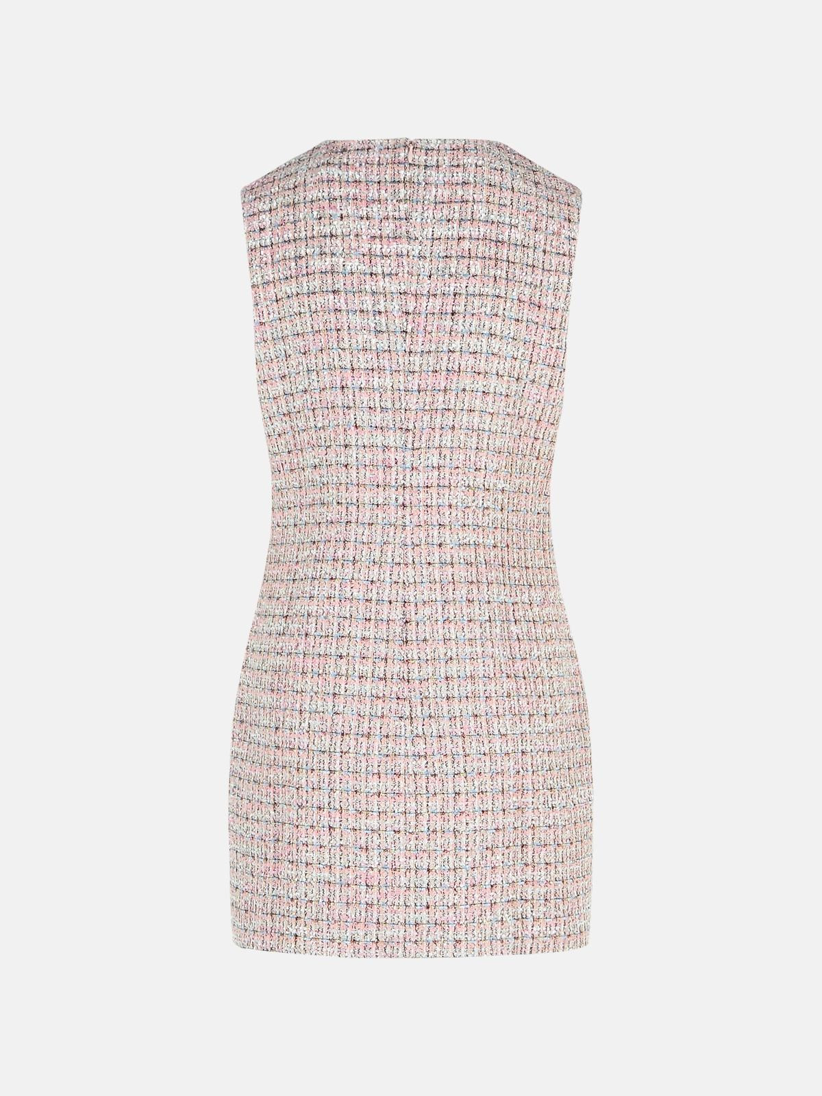 SLEEVELESS PINK POLYESTER MINI DRESS - 3