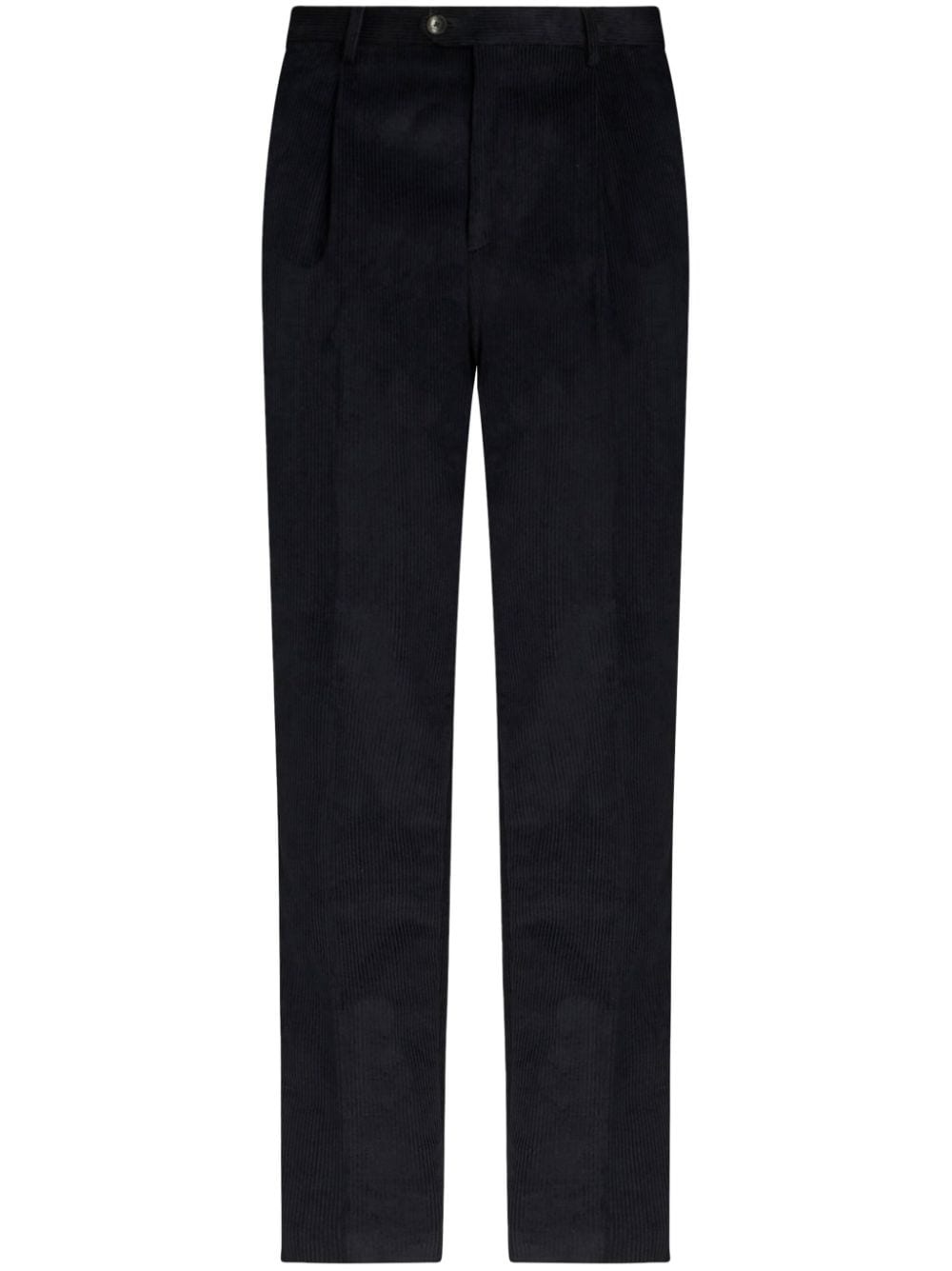 floral-stripe corduroy trousers - 1