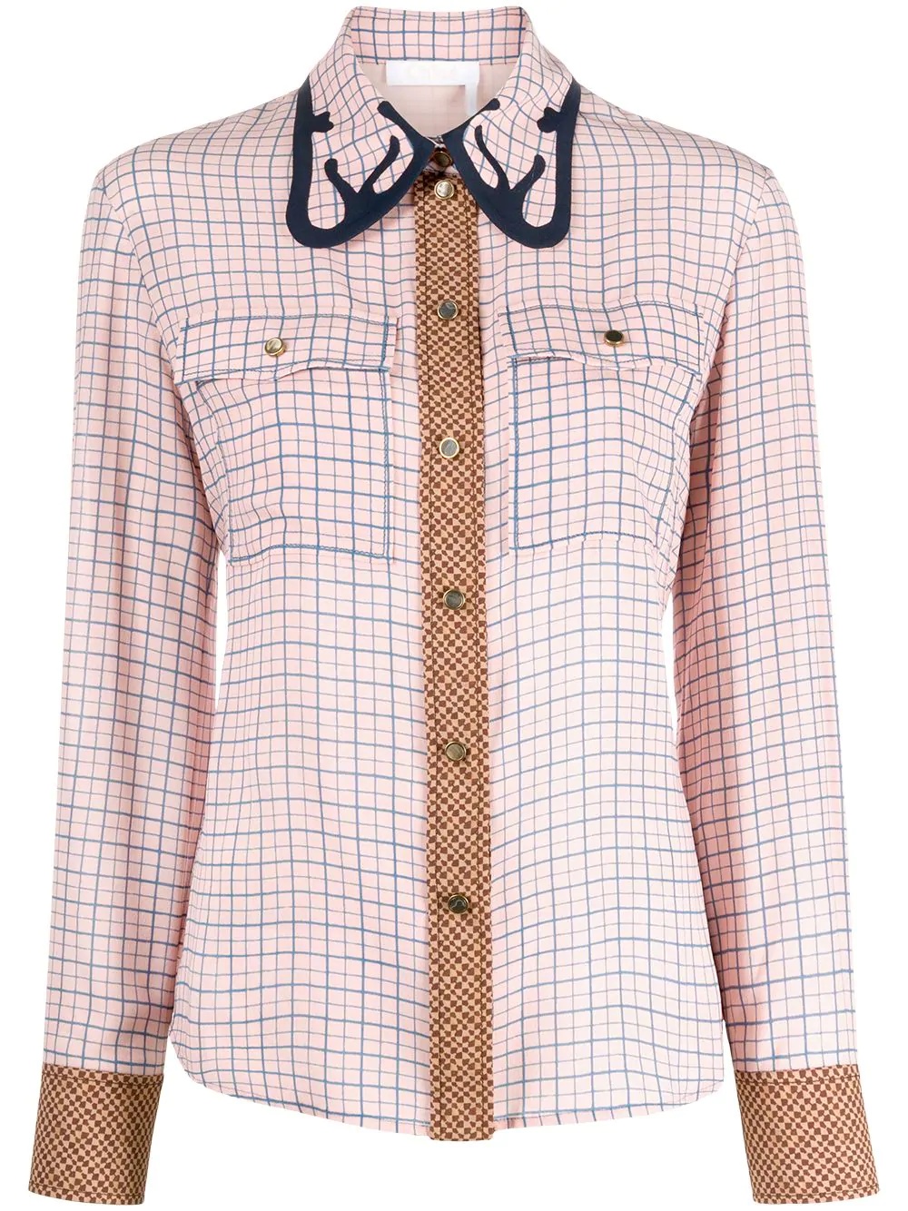 Western-inspired check-pattern shirt - 1