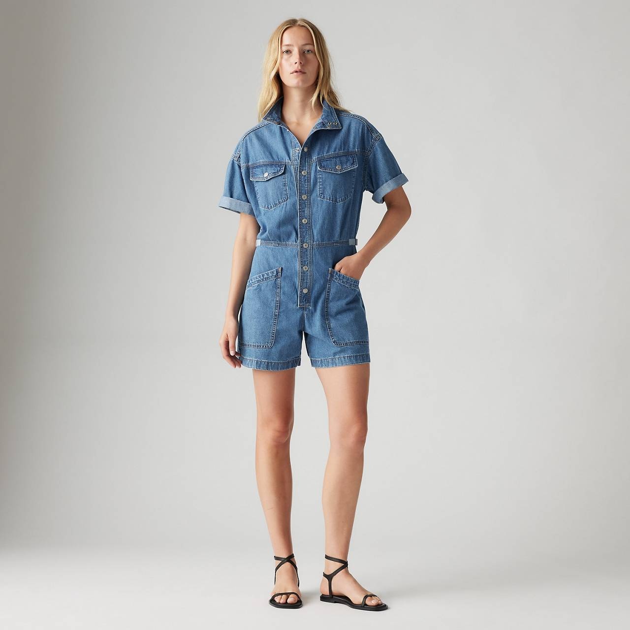 SHORT SLEEVE SURPLUS ROMPER - 2