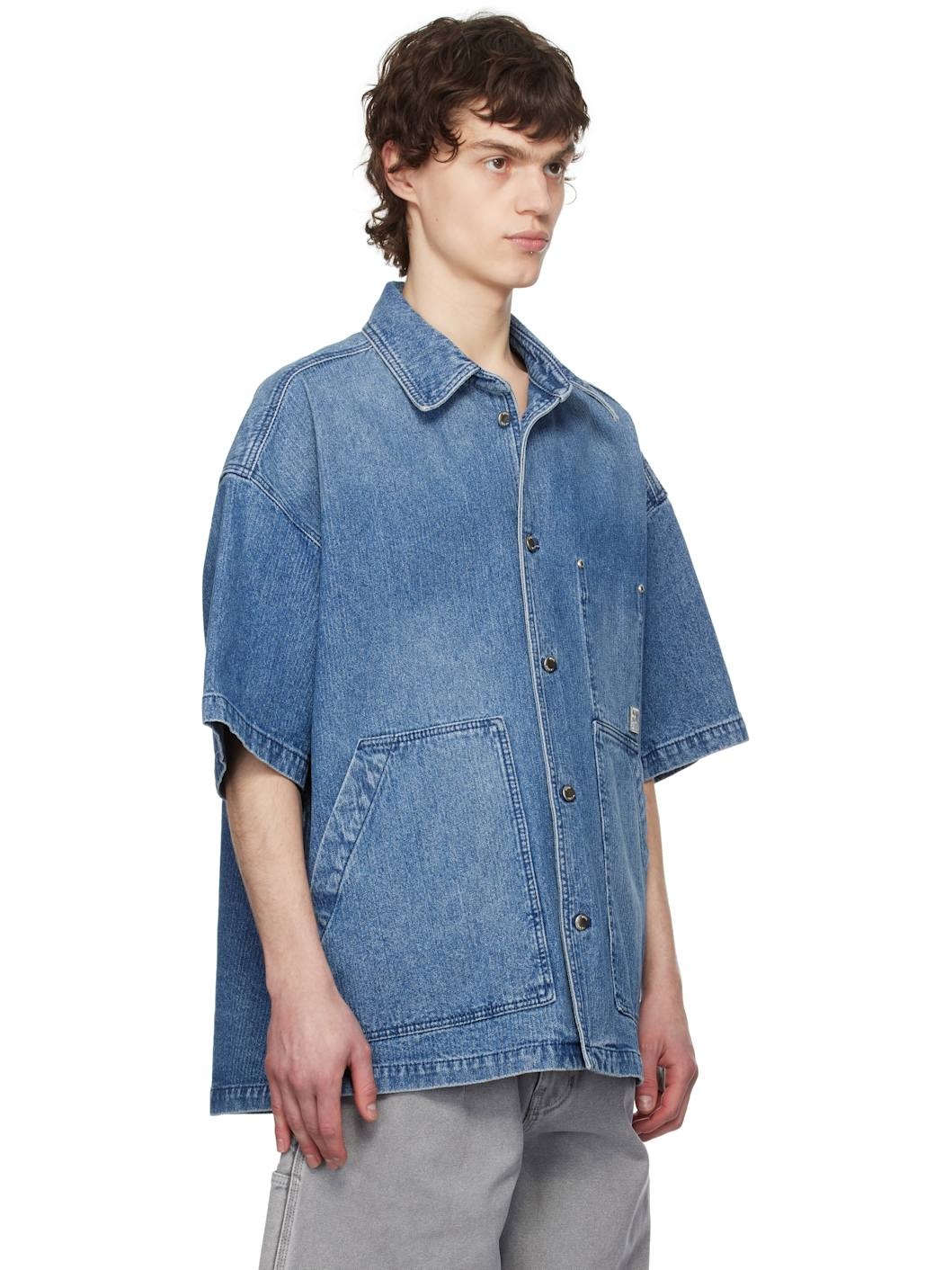 Blue Faded Denim Shirt - 2
