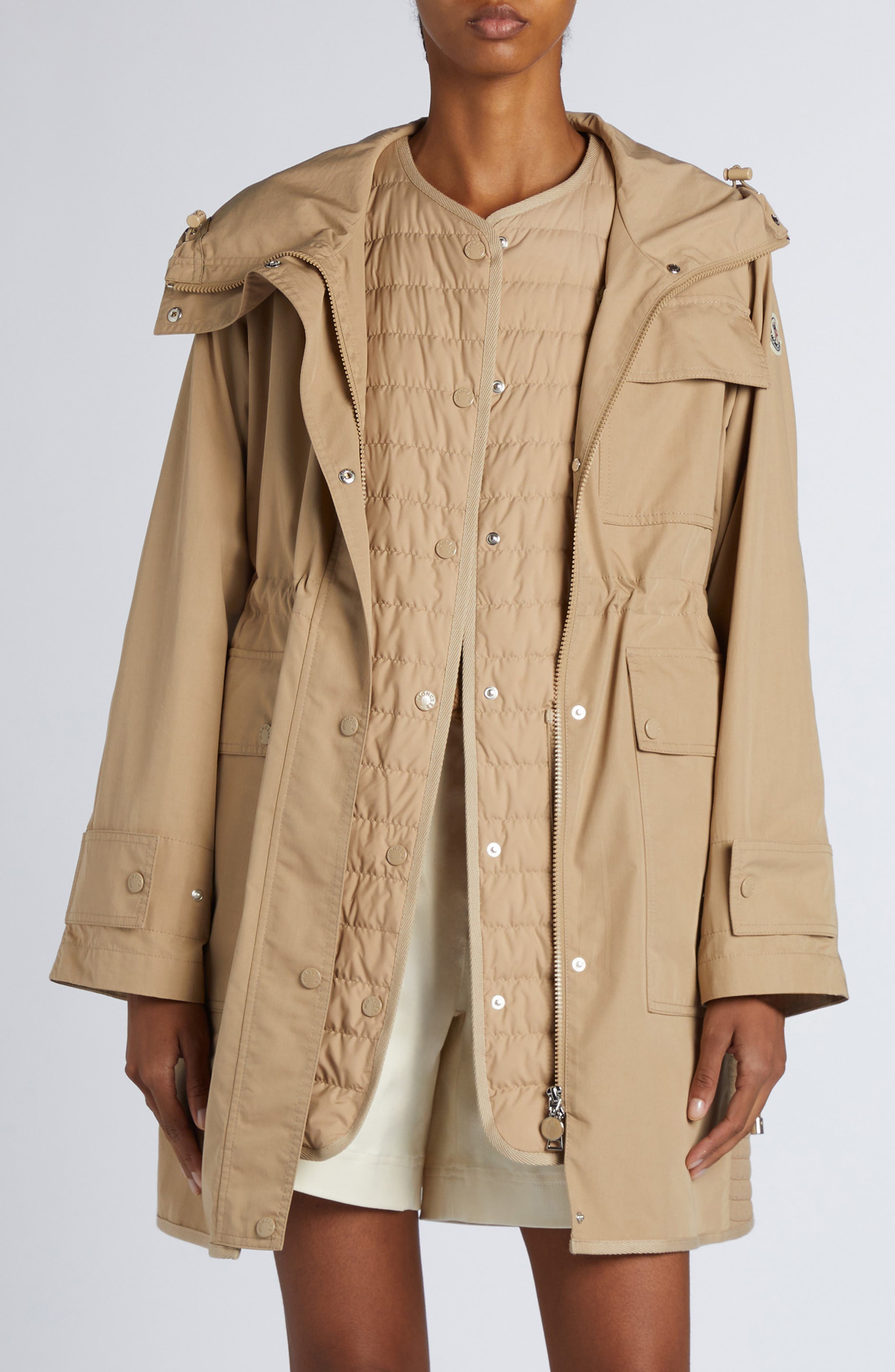 Moncler Meudon Long Parka in Beige at Nordstrom - 1