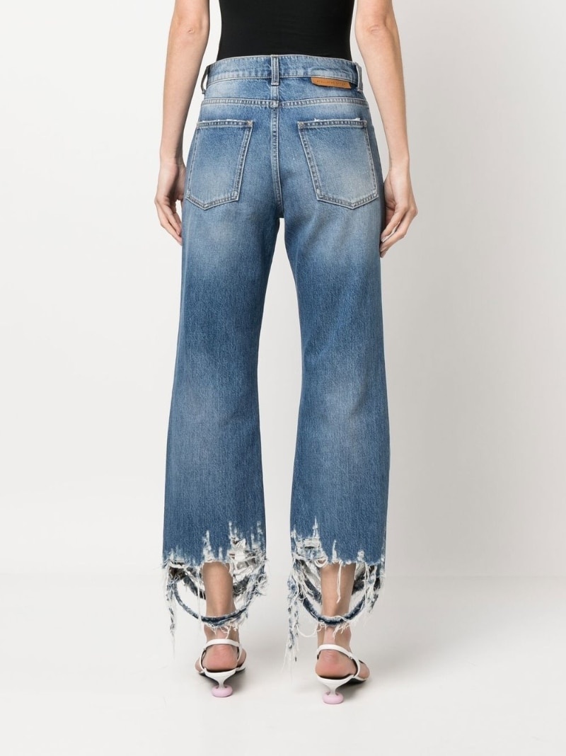 distressed-effect straight-leg jeans - 4