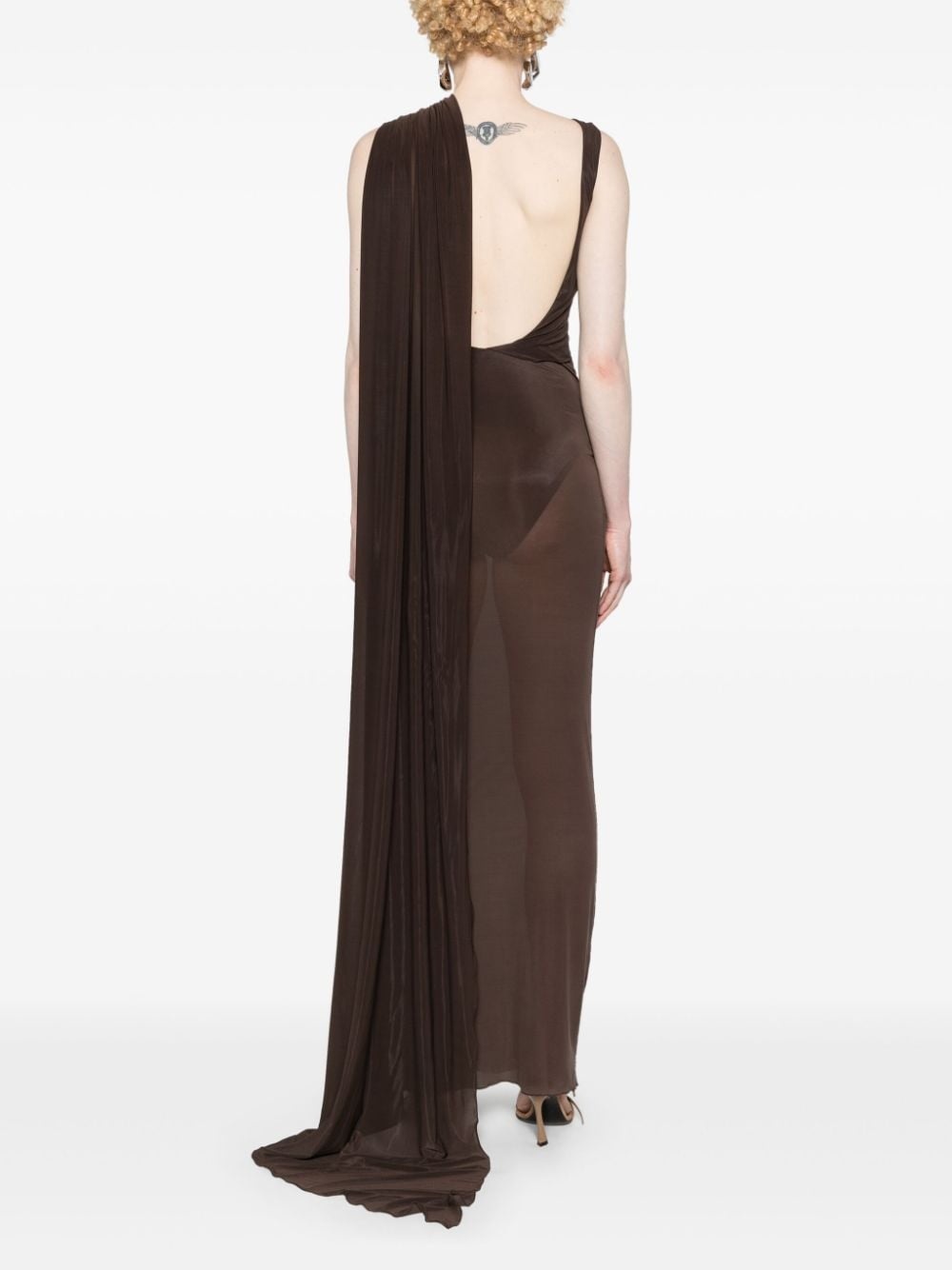 ワンピース THE ATTICO 'Lyna' dress Brown THE ATTICO Long Sleeve Mini Dress in Camel | FWRD