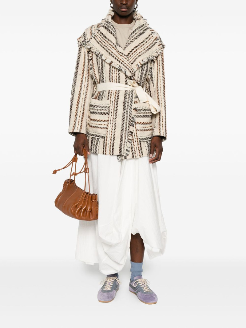 Isabel Marant Étoile Illisa striped fringed jacket outlook