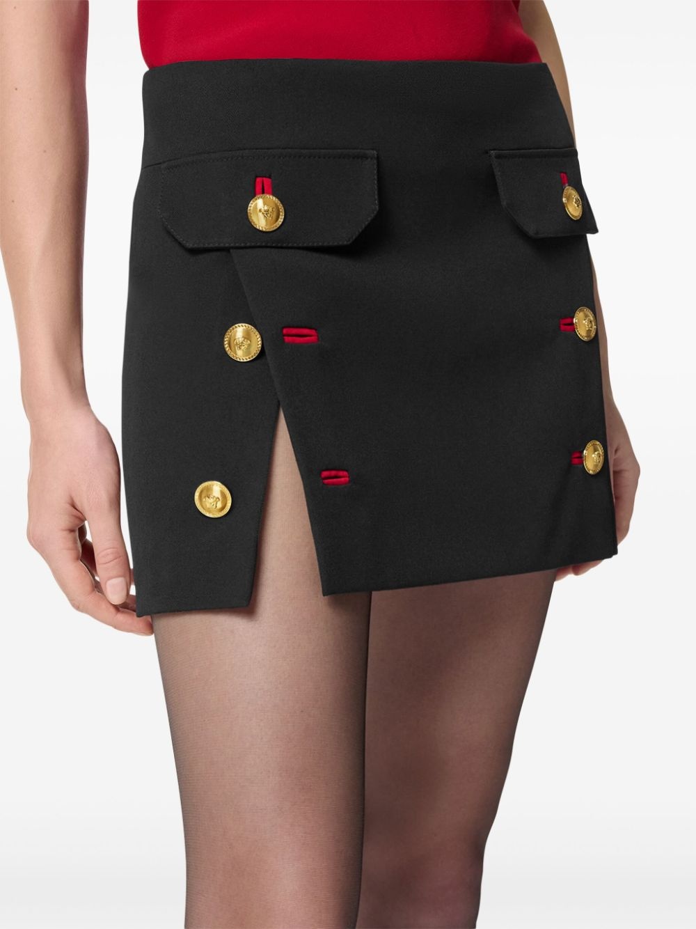 Medusa Head-button mini skirt - 5