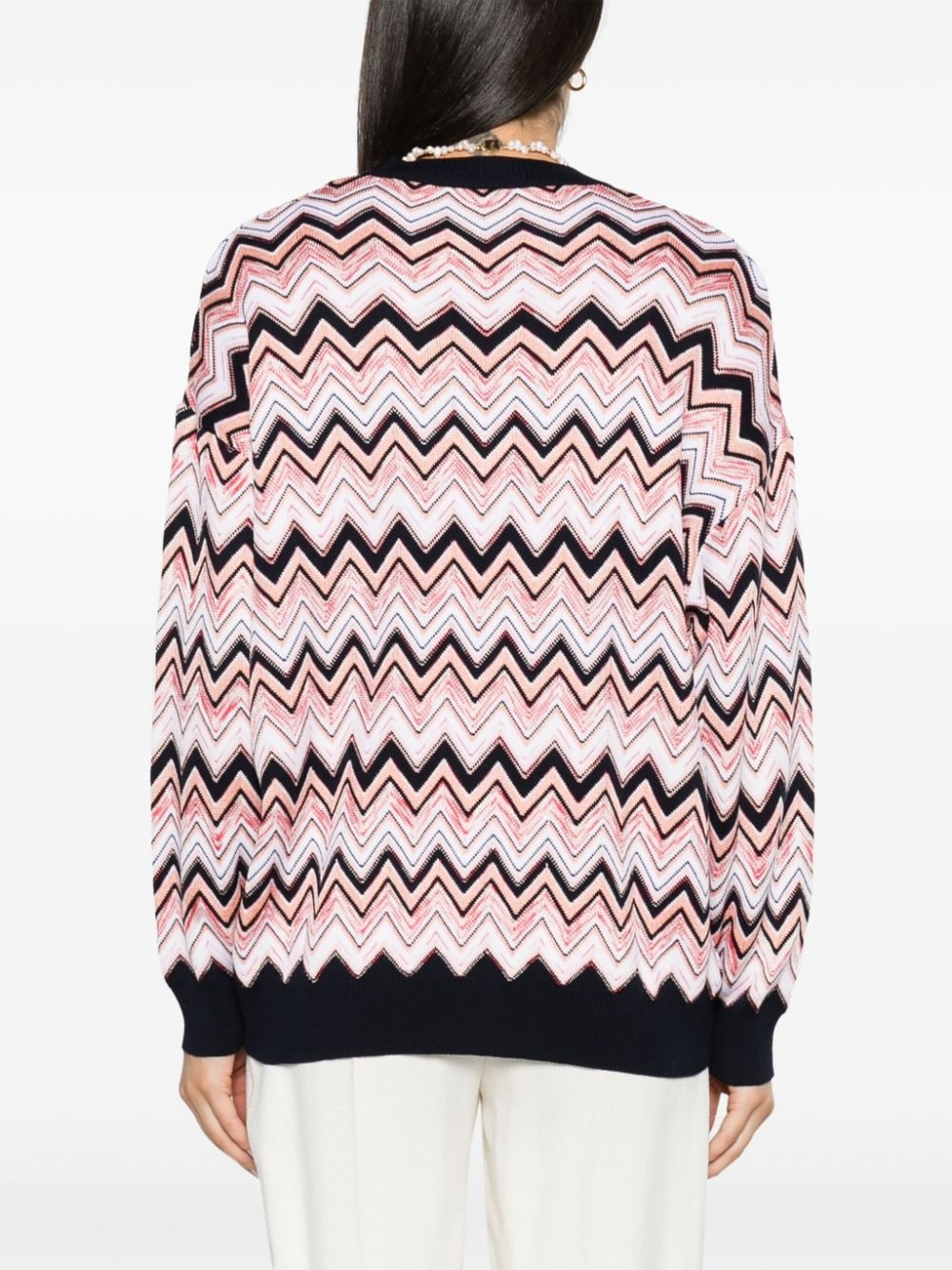 zigzag crochet-knit jumper - 4