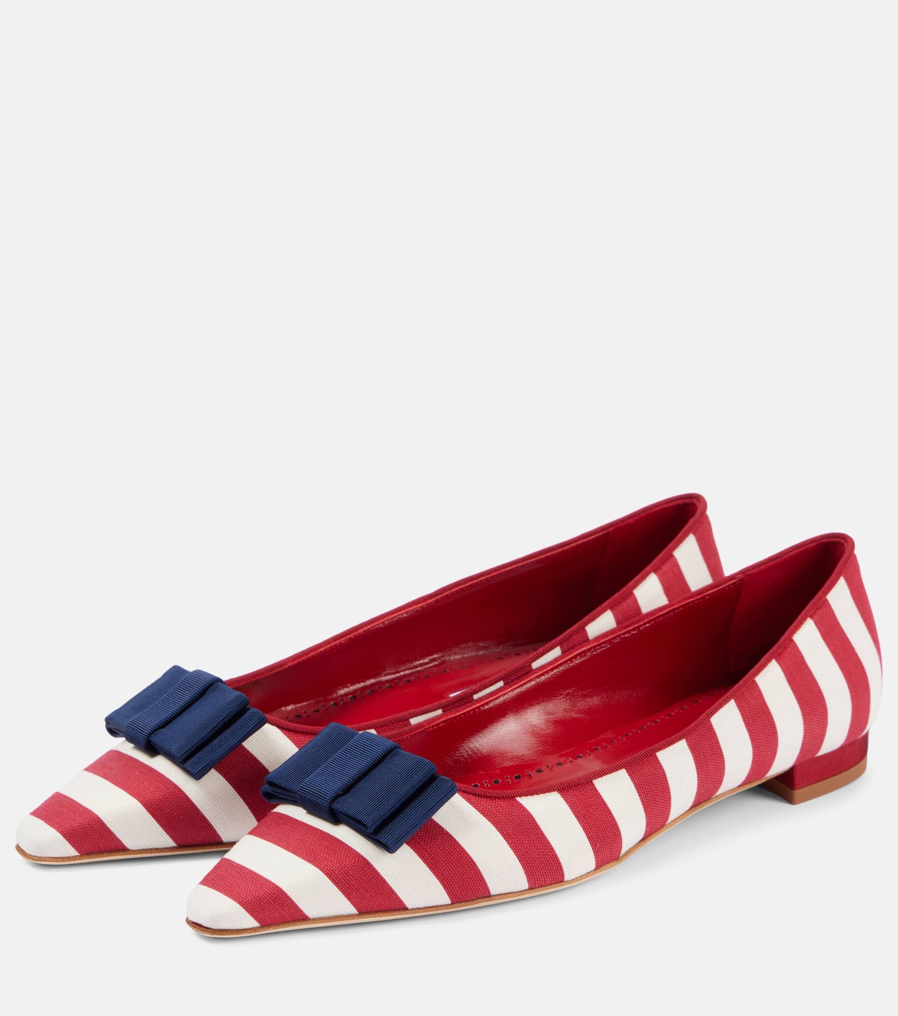 Reador bow-detail striped ballet flats - 4