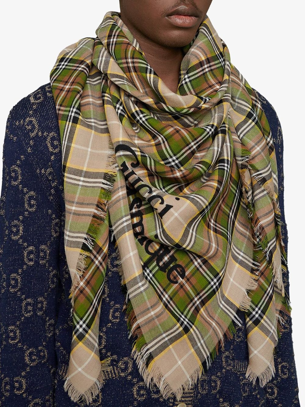 Gucci Orgasmique checkered scarf - 2