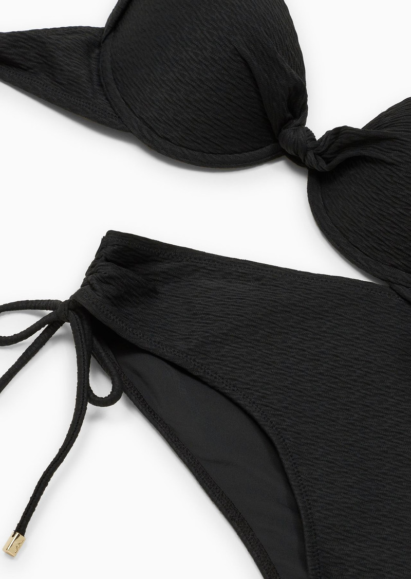 EMPORIO ARMANI Push-up bikini in textured Lycra outlook
