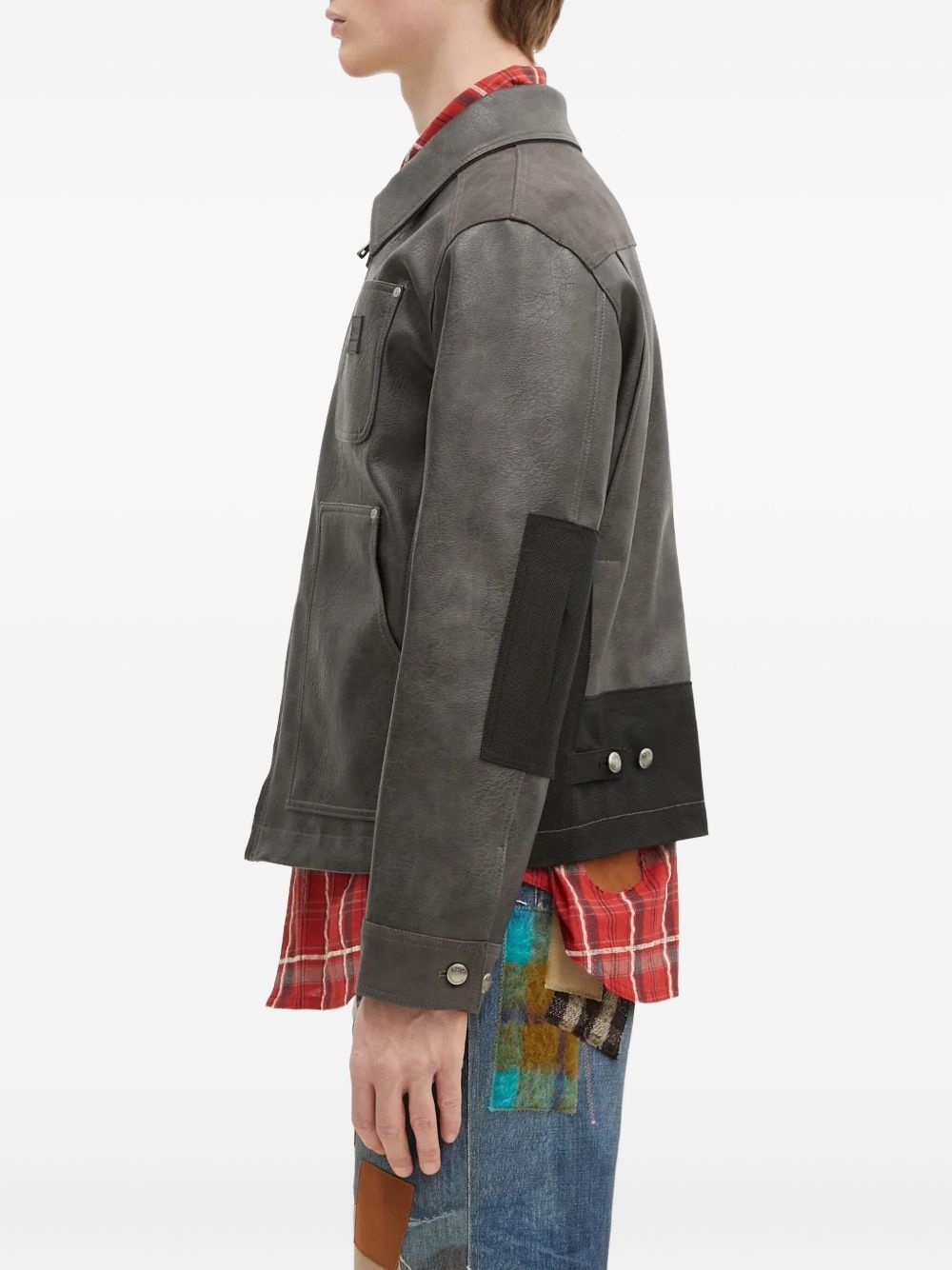 panelled zip-up work jacket - 2