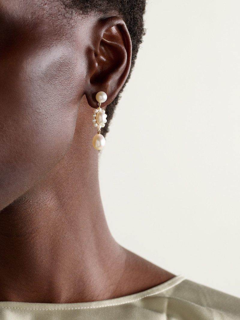 SOPHIE BILLE BRAHE Amis Marguerite 14-karat Recycled Gold Pearl Earrings outlook