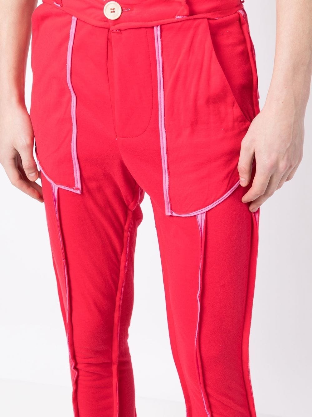 seam-detail straight-leg trousers - 5