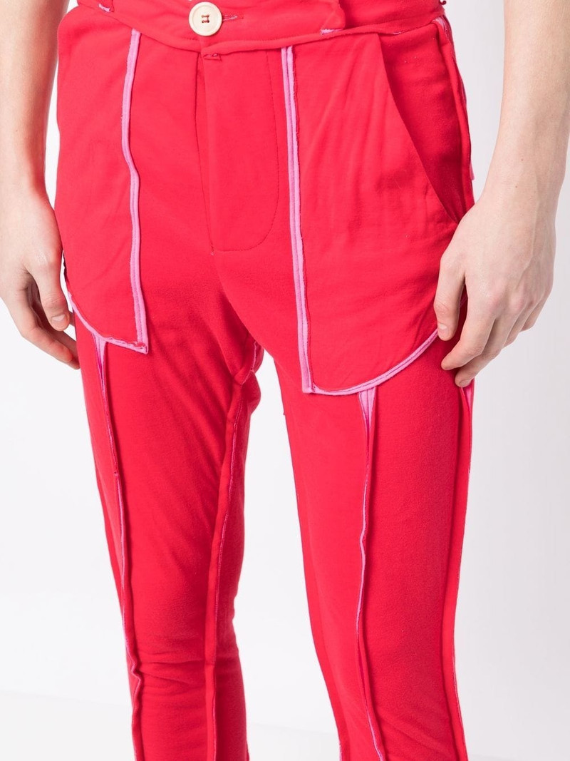 seam-detail straight-leg trousers 5