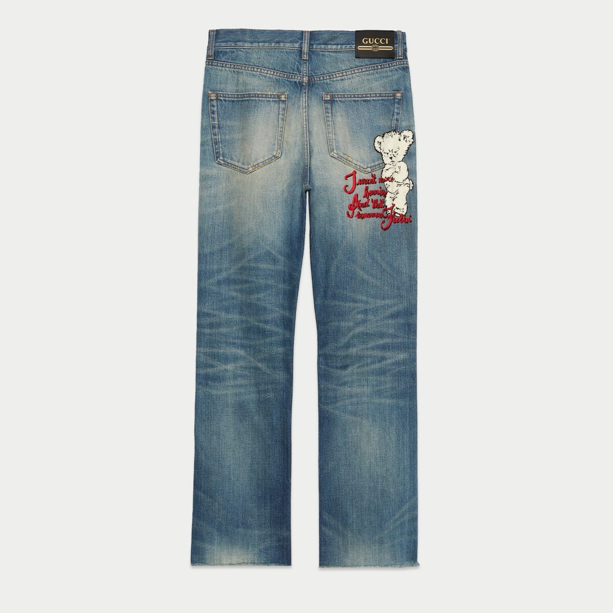 Gucci HA HA HA stone washed denim pant - 7