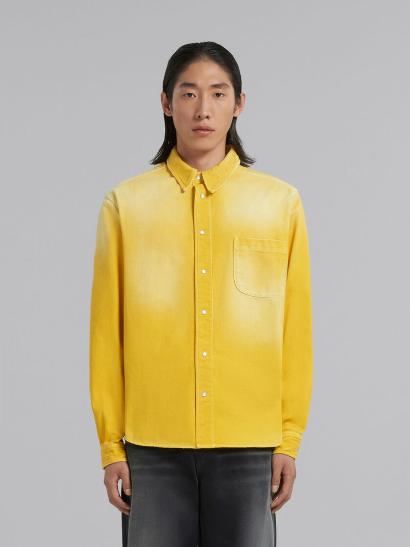 Marni YELLOW OVERDYED BULL DENIM SHIRT outlook