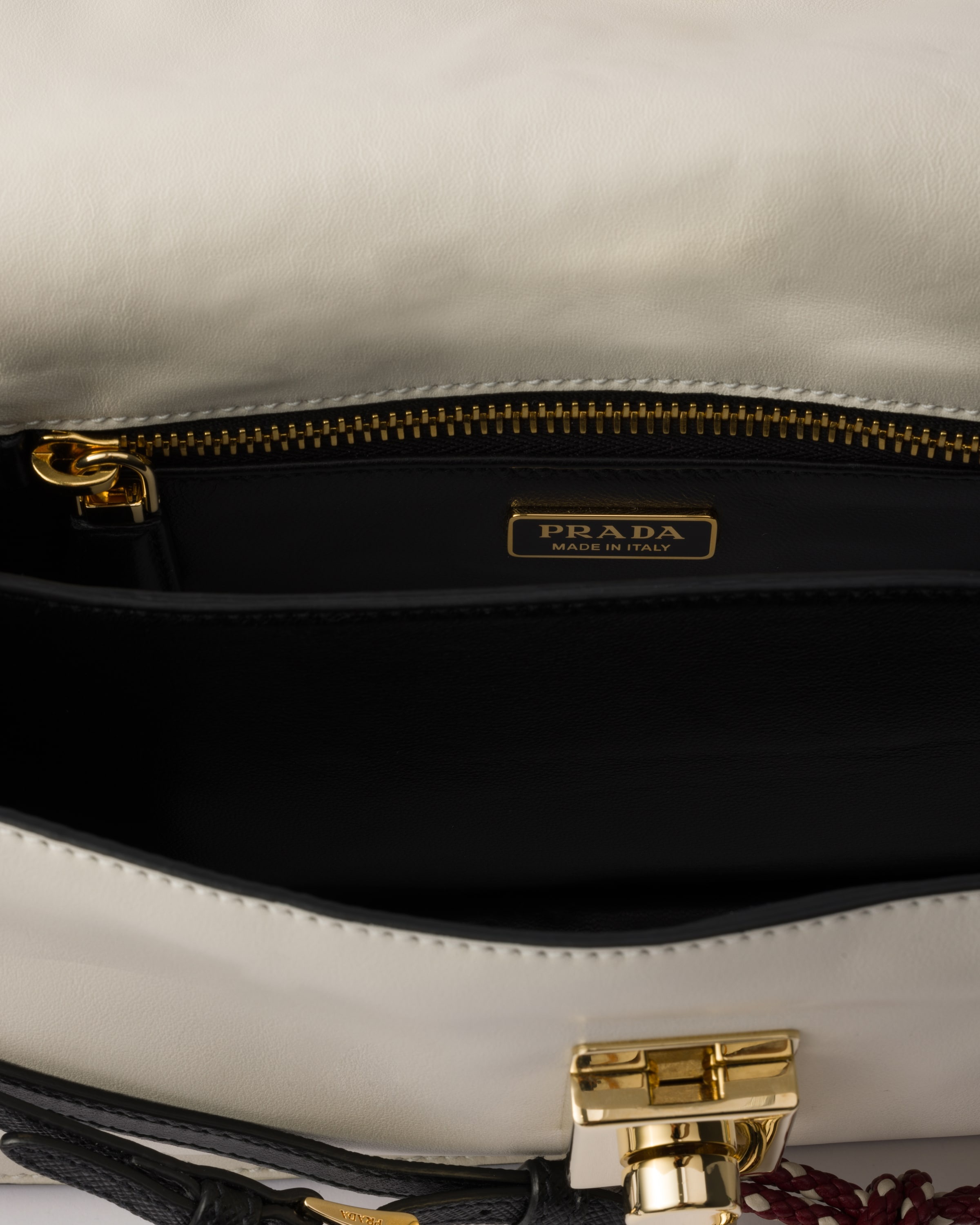Prada Prada Soft Sound small leather shoulder bag with Prada Prada Soft Sound small leather shoulder bag with