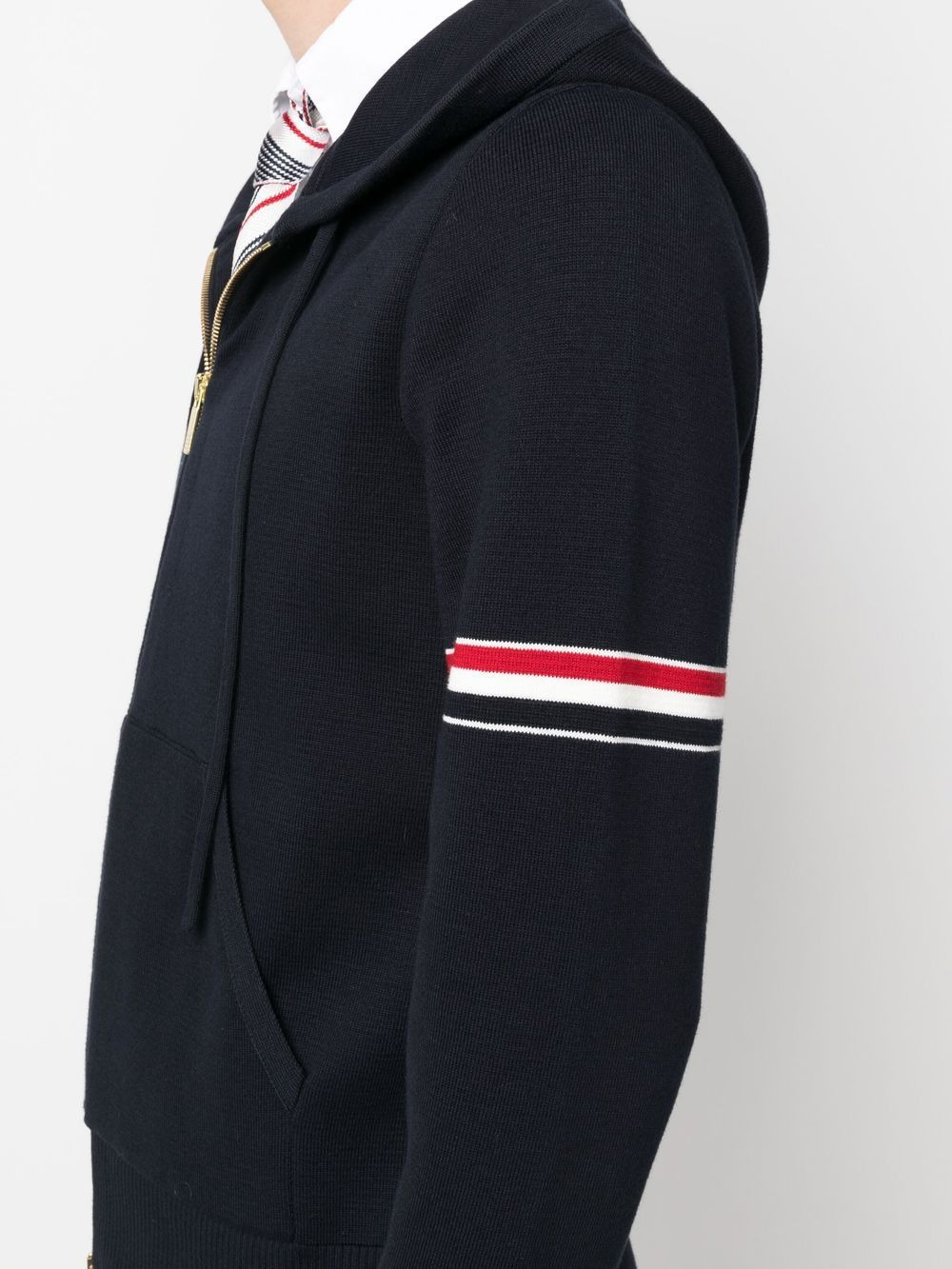 striped zip-up hoodie - 5