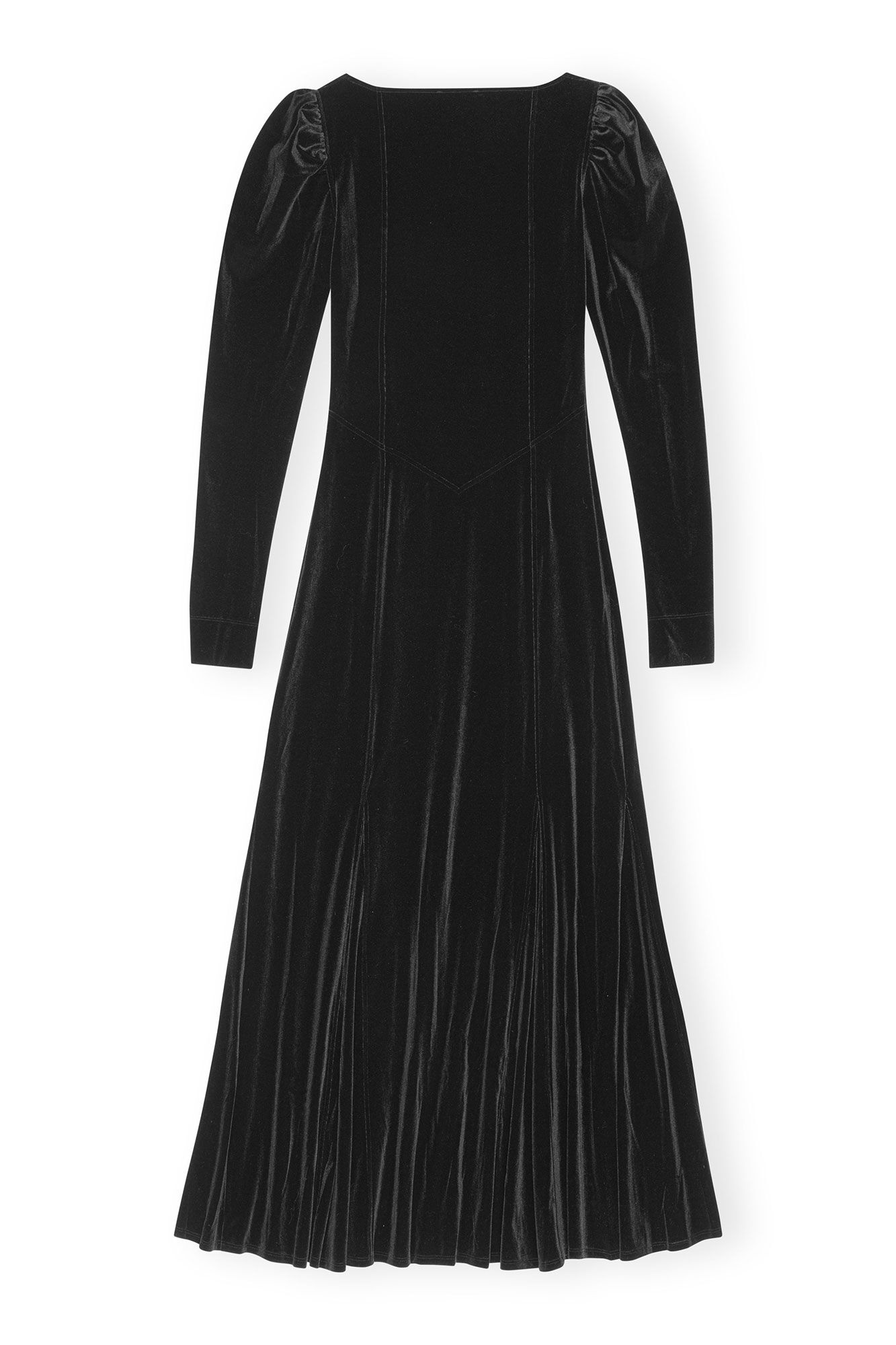 BLACK VELVET JERSEY MAXI DRESS - 1