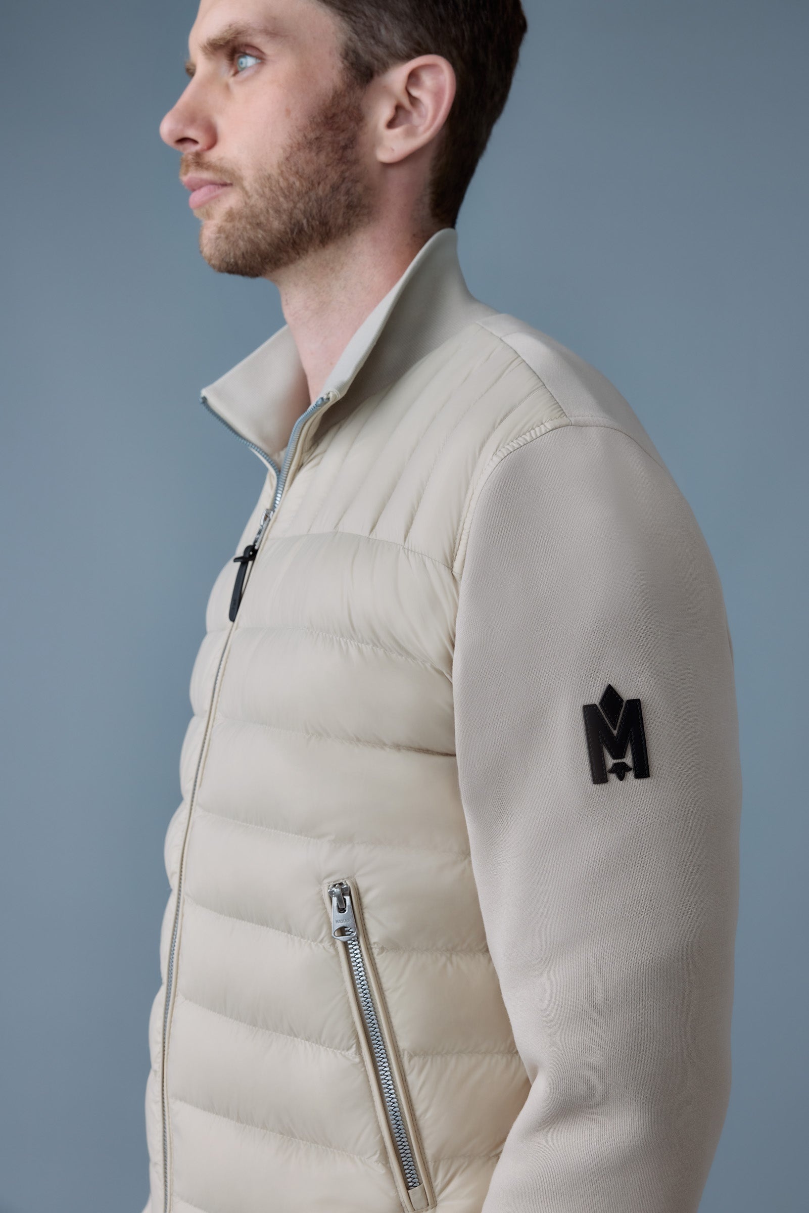 COLLIN-R Nano Down Mixed Media Bomber Jacket - 5
