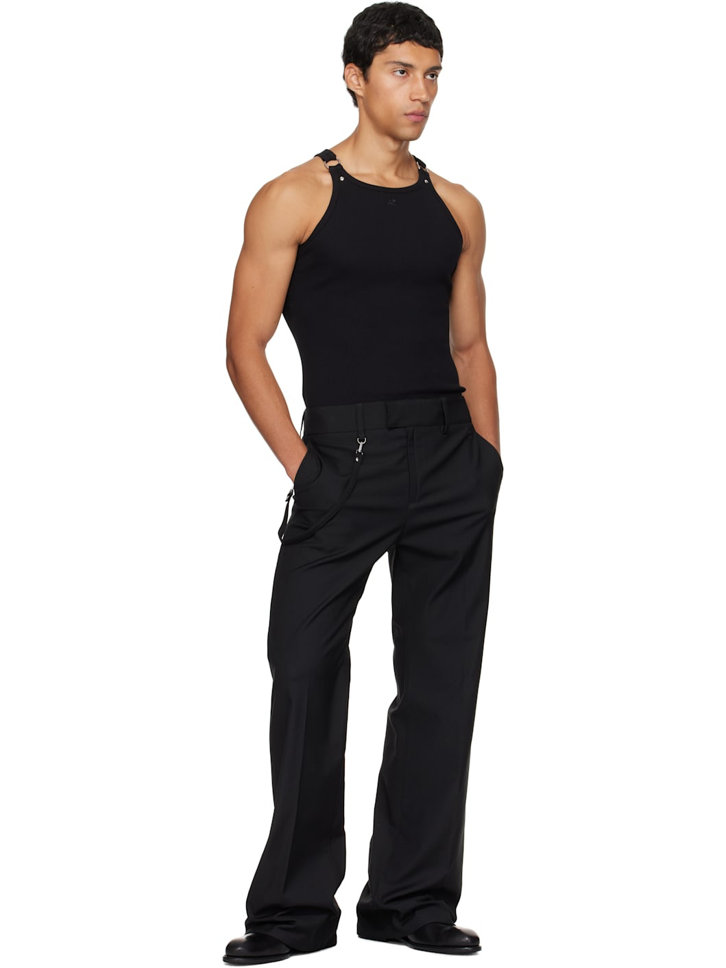 Black Light Twill Bootcut Trousers - 4