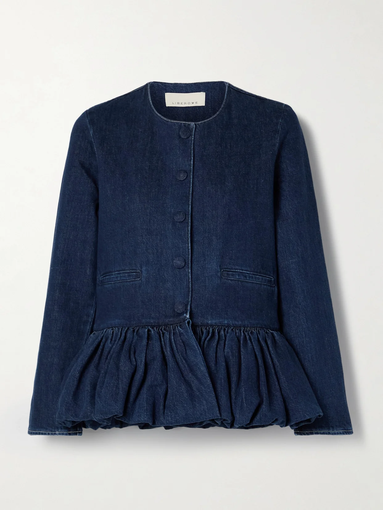 Denim Peplum Jacket - 1