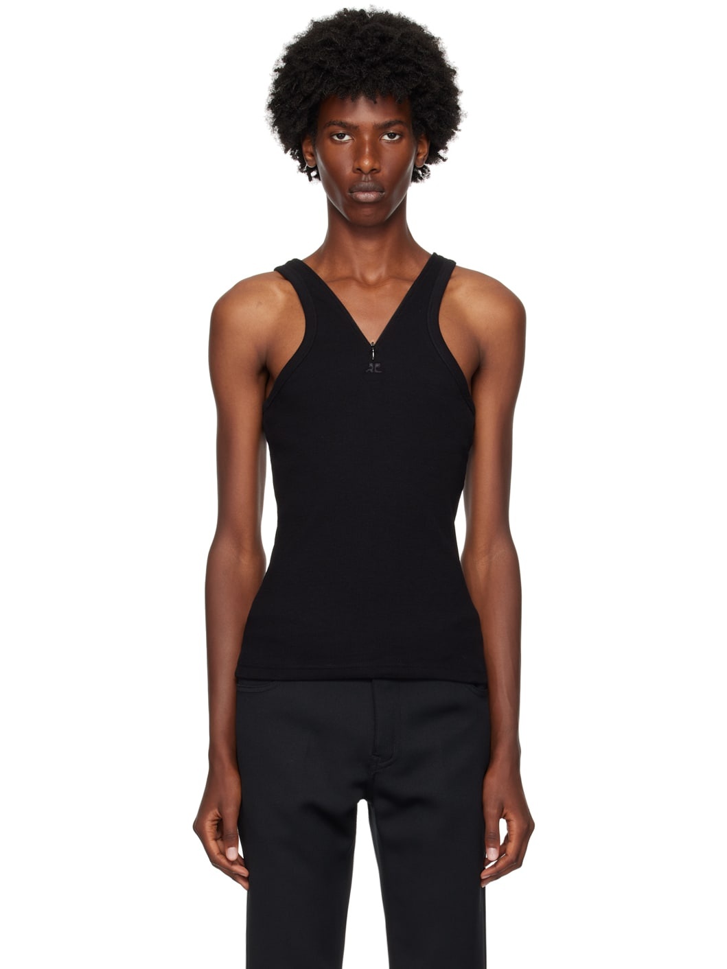 Black Zipped Tank Top - 1