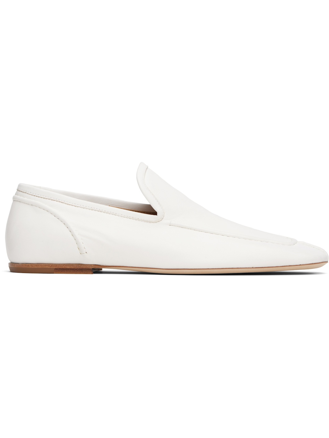White Leather Loafers - 1